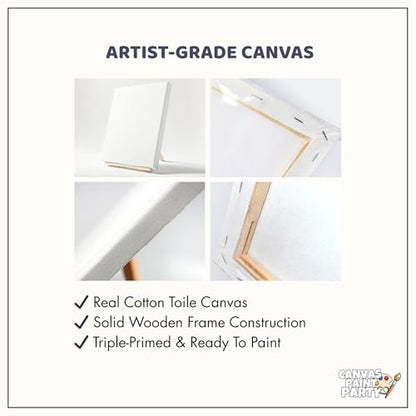 6 Pack 8x10 Walk By Faith Sneakers Canvas Painting Pre-Sketched Stretched Canvases Christian Paint Night Beginner Paint Party Activity