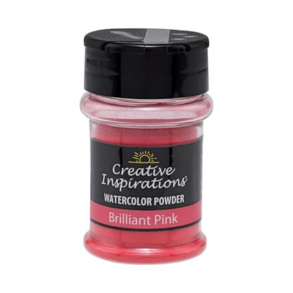 Creative Inspirations Powder Watercolor Paint - 38g Shaker Bottle, Brilliant Pink - Dye-Based Water-Soluble Crystalline Pigments - Non-Toxic, Perfect for Abstract and Spontaneous Effects - color: Brilliant Pink, style: Pack of 1