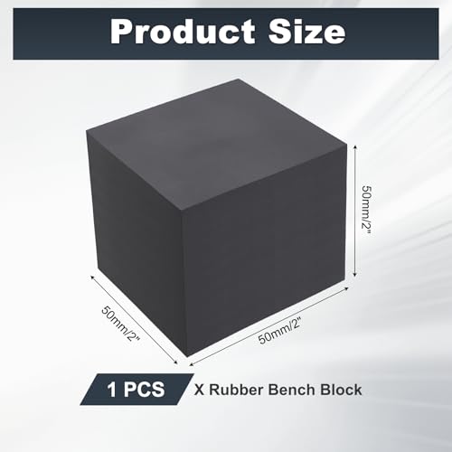 HARFINGTON Rubber Bench Block 2"x2"x2" Black Rubber Stamping Block Square Anti Vibration Pads for Jewelry Making Hammering Shaping Chasing Flattening Metals - size: 2"x2"x2"