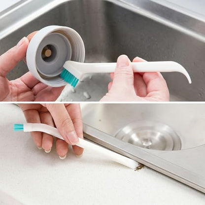 Baby Bottle Brush, 2Pcs Bottle Cleaner Brush Set Right Angled Scraper Washer Tool for Newborn Nipple Cap Milk Cup Lid and Narrow Grooves Deep Cleaning Small Infant Feeding Accessory