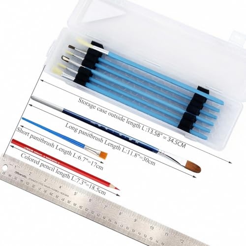 Clear Plastic Paint Brush Case for Artist Long PaintBrush,Hard Travel Miniature Art Watercolor Paint Brush Container Without Brushes - 13 Inch - color: Clear Plastic Paint Brush Case 2-Pack, size: 13.6"L x3.5"W x1.6"H