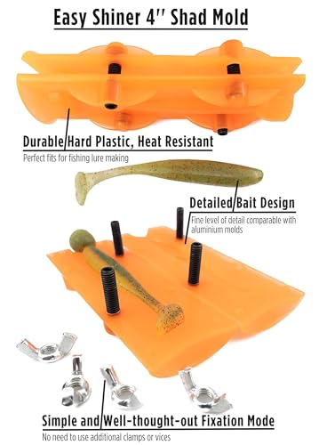 Starter Kit Aluminum Injector 1.5 oz / 45 ml for Soft Plastic Plastisol Fishing Bait Baits Mold Molds Form Lure Tackle Making With Locking Nozzle on the end of Injector Gift for Fisherman