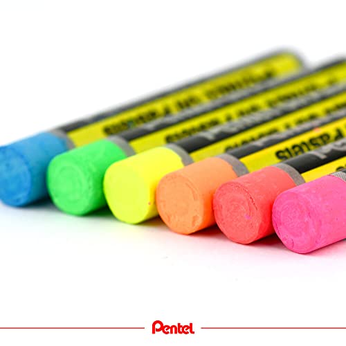 Pentel Fluorescent and Metallic Oil Pastels Set of 12 Assorted Colours, PHN-MF12