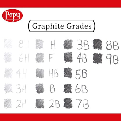 Pepy Graphite Professional Drawing Pencils - Set of 12 HB Pre-Sharpened Black Lead Pencils; Perfect for Drawing, Sketching and Shading, Graphic and Fine Art - style: Set of 12 - HB