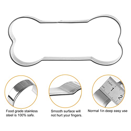 Dog Bone Cookie Cutters Biscuit for Kids DIY Lunchbox Bento Box Fruit Vegetable Sandwich Cutters for Children Boys Girls, Pack of 5 - style: D-Dog Bone