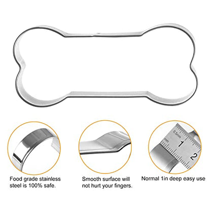 Dog Bone Cookie Cutters Biscuit for Kids DIY Lunchbox Bento Box Fruit Vegetable Sandwich Cutters for Children Boys Girls, Pack of 5 - style: D-Dog Bone