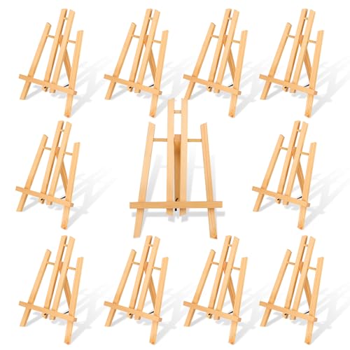 10 Pack 11.8" Wooden Easel, Easel Stand for Painting, Tabletop Easel for Artist/Students/Beginners, Portable Canvas Photo Picture Sign Holder - style: 11.8‘’- 10 PK