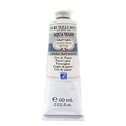 Charbonnel Aqua Wash Etching Ink, 60ml Tube, S1, Payne's Gray 261 - color: Payne's Gray, size: 2 fl oz