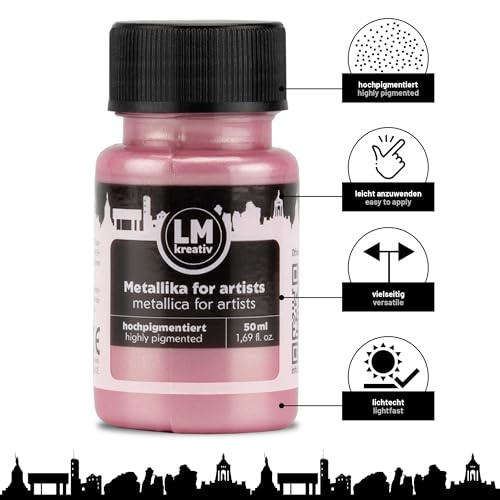 Metallic Acrylic Paint 1.69 fl oz - Pastel Pink - Premium Metallic Paint for Artists and Crafters. High Coverage, Lightfast & Durable. Ideal for Canvas, Wood, Ceramic & More - color: Pastel Pink