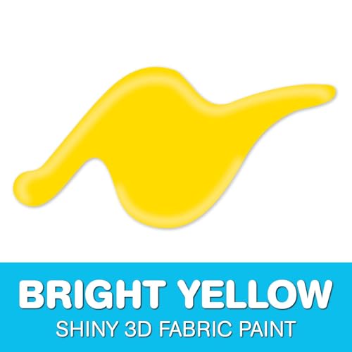 Scribbles 54112 3D Fabric Paint Shiny- Bright Yellow - color: Bright Yellow, size: 1 Fl Oz (Pack of 1)