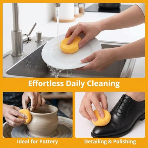 Round Pottery Sponges for Clay 12 Pack Round Pottery Sponges 2.8 Inch Durable Synthetic for Clay Sculpting Wheel Throwing and Painting Highly Absorbent for Ceramics Crafts Cleaning