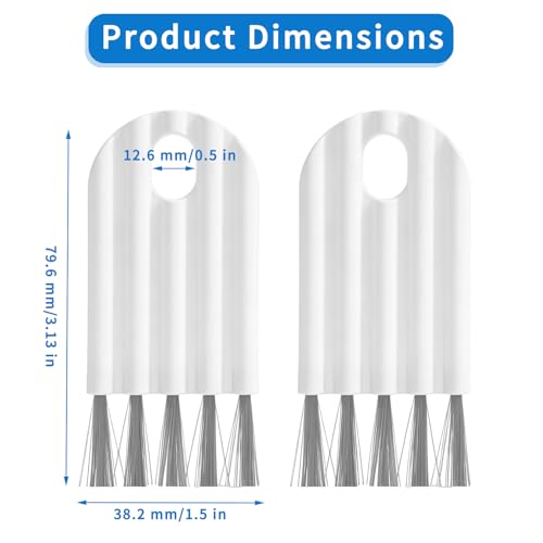 2PCS Flexible Gap Brush Multi-Use Crevice Cleaning Tool Keyboard, Dishwasher Air Gap Cleaning Tool for Cup Lids, Bottle Cap Grooves, Cushion Combs & Tight Spaces, White
