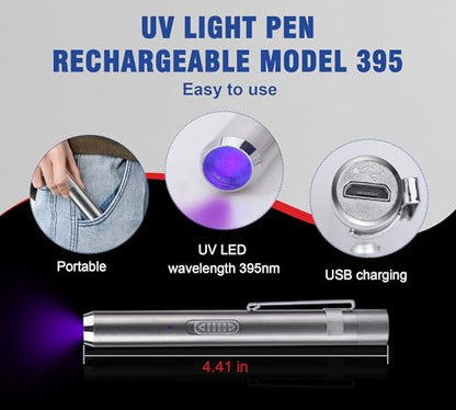 UV Resin Kit with Light, 60g UV Glue with Rechargeable Light, 5 Second Fast Cure UV Glue Adhesive, Clear Repair Kit for Welding Resin, Jewelry Bonding, Plastic, Glass, Acrylic, Craft Decoration