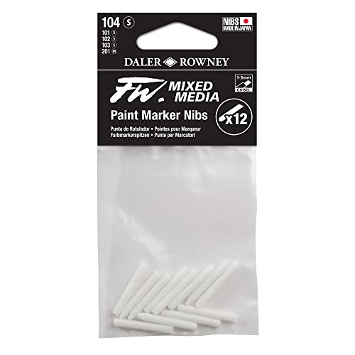 Daler Rowney FW Mixed Media Paint Marker Nibs, Pack of 12, Small 1-3mm Chisel Nibs (D160323104) - style: 1-3MM Chisel, Nibs