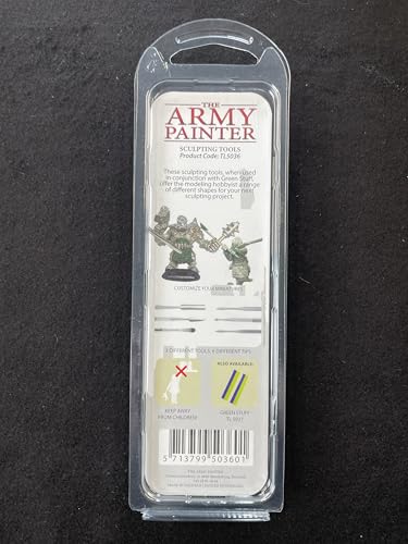 The Army Painter Sculpting Tools - Set with Three Double Ended Stainless Steel Dab Tools, Polymer Tools for Modeling Plastic, Resin, and Metal Miniatures - Green Stuff Putty, 45 g