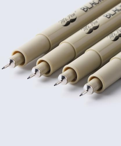 Mr. Pen- 0.25mm Micro Fine Point Pens, 4 Pack, Black Ink, Ultra Fine Point | Waterproof, Acid-Free, No-Smear Quick-Dry Fineliner Pens for Drawing, Sketching, Journaling, Outlines & Everyday Writing - color: Black, size: 0.25mm, 4 Pack