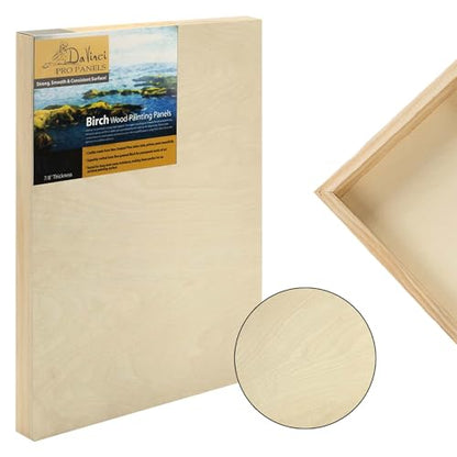 Da Vinci Pro Birch Wood Panel 7/8" Deep – 8x10 Single Panel - Fine Textured, Warp Resistant, Lightweight & Rigid – Perfect for Mounting Sanded Pastel or Watercolor Paper, Linen or Canvas