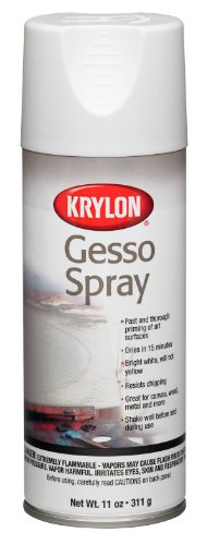 Krylon Gesso Spray Paint Primer, 11 oz, Bright White - color: White, size: 1 Count (Pack of 1), style: Gesso Spray