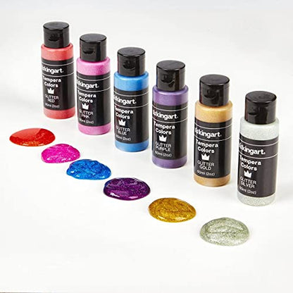 KINGART Washable Tempera Paint, 18 Unique Colors, 60ml (2oz) Poster Paint, Art Supplies for Finger Painting, School Projects, and Crafting