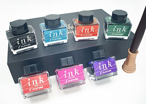 Calligraphy Pen Set – Includes Wooden Dip Pen, Antique Brass Holder, 11 Nibs, 7 Colors Ink Bottles and Beginner's Manual - color: 7 colors