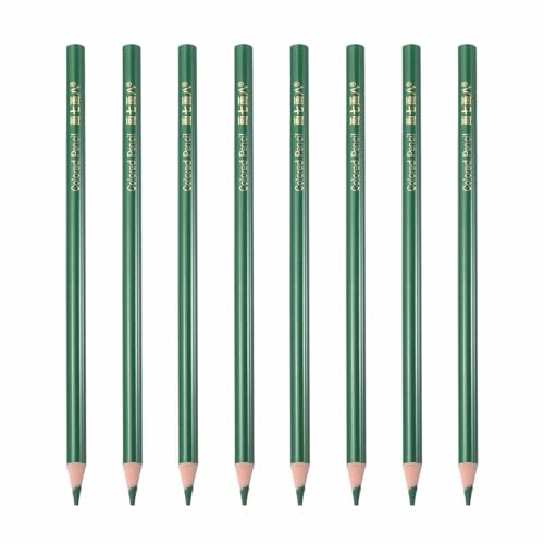 MECCANIXITY 8 PCS Colored Pencils Set, Wooden Oil Based Colored Drawing Pencils for Artists Art Supplies for Teens Adults, Green - color: Green