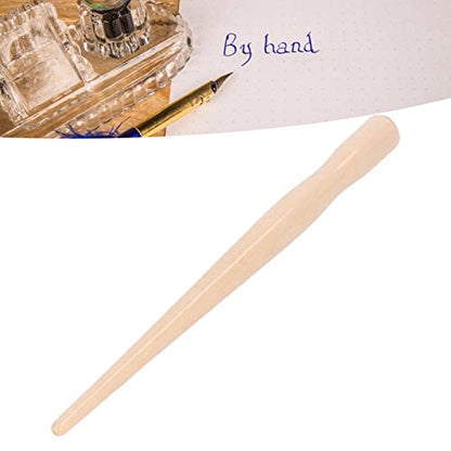 HERCHR 10 Pcs Nib Pen Holder, Comfortable Wooden Comic Dip Pen Nib Holder Set for Beginners Professionals Art Painting Calligraphy Writing Drawing Signing (Natural Wood) - color: Natural Wood