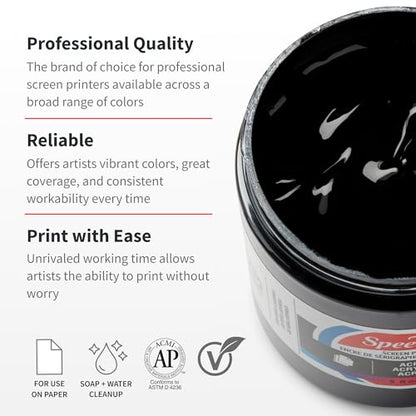 Speedball 004632 Acrylic Screen Acrylic Screen Printing Ink, 8 fl. oz., Dark Blue - color: Dark Blue