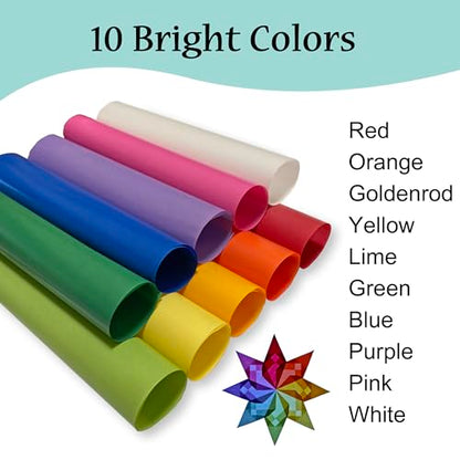 Translucent Wax Paper, Kite Paper, Glassine Papers. Suitable for Making Window Stars, Waldorf Stars (Bright, 4 x 4 inch) - color: Bright, 4 x 4 inch