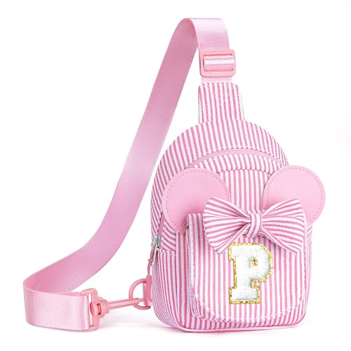 Girl Gifts Trendy Stuff, Sling Bag for Girls Kids | Birthday Gifts for Daughter Granddaughter Little Girls Gift Monogram Small Pink Belt Bag Fanny Pack Crossbody Bags for Girl Kids (Pink P) - color: Pink, style: P