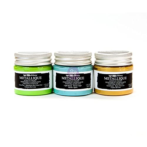 Prima Marketing Inc. Finnabair Art Alchemy Metallique Abstract Set Acrylic Paints, Multicolor