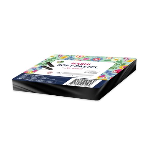 HA SHI Professional Soft Chalk Pastels for Adult Artists, Square Artist Grade Drawing Media, Black, 6 Sticks - color: Black (6 Sticks)