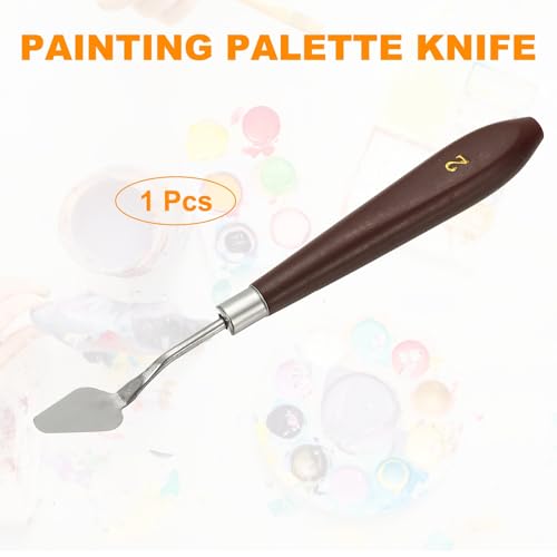 HARFINGTON Palette Knife Painting Tool 1.1" x 0.59" Stainless Steel Art Spatula Pallet Knives Scrapers Tools with Plastic Handle for Acrylic Oil Canvas Mixing Spreading, Red/Silver