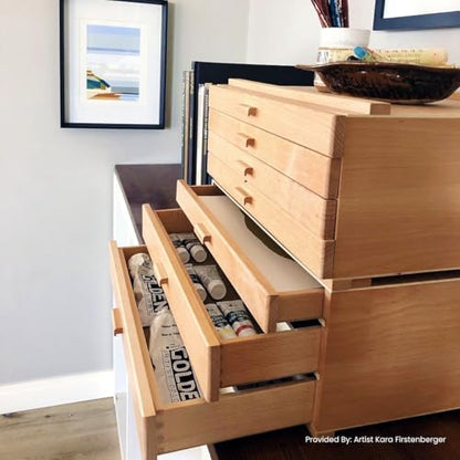 HG Art Concepts Artists Storage Chests - Premium Studio Organizer for Paint Tubes, Brushes, Pencils, Markers, & More! - Deluxe 3 Drawer - size: 3 Drawer Deluxe