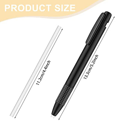 Eersida Retractable Eraser and Refill Mechanical 3.8 mm Pen Style Art Erasers for Artists Drawing Painting, Students Teacher Adult Office School Family(2 Packs)