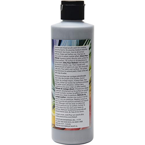 FolkArt Pre-Mixed Acrylic Pouring Paint, 8 oz, Silver - color: Silver