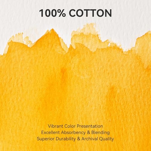 Arrtx Watercolor Sketchbook, Square 7.1 x 7.1 Inch 100% Cotton Cold Press, 300gsm/140lb, Acid-Free, Double-Sided Textured Surface, 24 Sheets for Painting, Sketching & Mixed Media - size: 7.1 x 7.1 inch