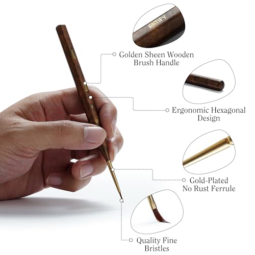 Artify Extreme Detail Paint Brushes Professional, 20pcs Ultra-Fine & Multipe Specialty Brushes for Miniature, Illustration & Craft Painting, Precision Paint Brush Set with High-End Handbag - style: 20Pcs-Handbag