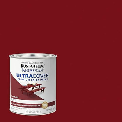 Rust-Oleum 1964502 Painter's Touch Brush Enamel Paint, Gloss Colonial Red, 32 Fl Oz (Pack of 1) - color: Gloss Colonial Red, size: 1 Quarts (Pack of 1)