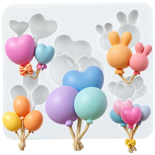 Heart Balloon Silicone Mold Balloon Polymer Clay Molds for DIY Crafts Epoxy Resin Casting Air Dry Polymer Clay Plaster Jewelry Making - color: Style C