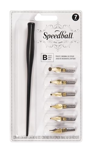 Speedball B-Series Lettering Pen Set - 1 Penholder w/ 6 Nibs - style: Calligraphy Pen Sets