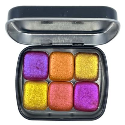 IUILE Handmade Watercolor Paints - Fell In Love Half Pan Set (6 colors) - color: Fell In Love