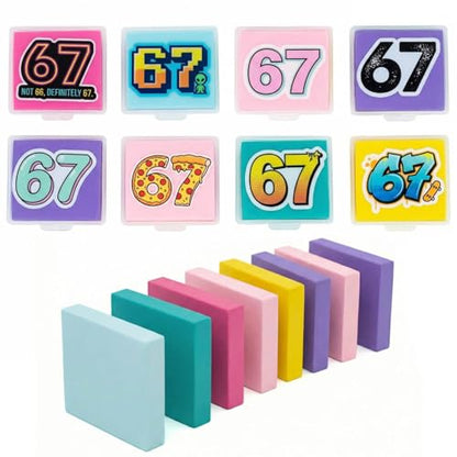 8 Pack Kneaded Erasers with Individual Storage Cases, Large Size Moldable Kneadable Erasers for Artists, 67 Theme Graphic Art, Supplies for Sketching, Drawing, Charcoal & Graphite (Style 1) - style: Style 1
