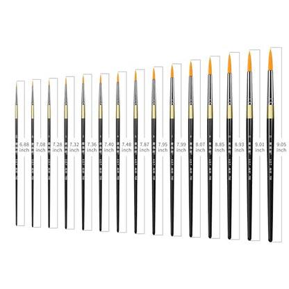 XDT#700 Miniature Detail Artist Paint Brush 15 Piece Set #000#00#0#1#2#3#4#5#6#7#8#9#10#11#12, Fine & Micro Detail Paints Brush for Painting, Acrylic Oil Watercolor - size: 15Pc Set