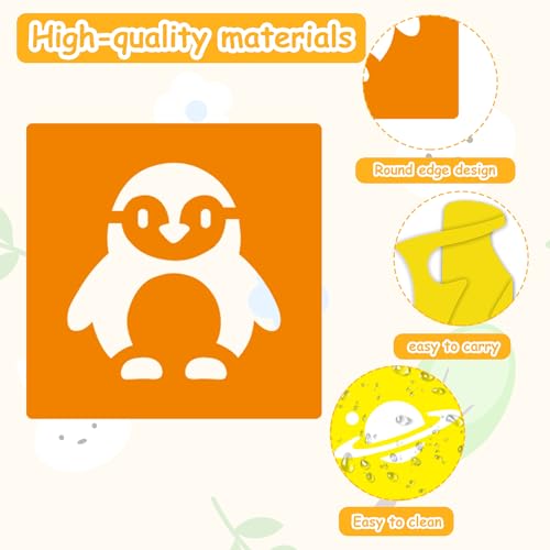 24 PCS Sidewalk Chalk Stencils for Kids 5 Inch Sidewalk Chalk Stencils Outside Stencil for Painting Garden Themed Kids Style Collection - size: 5 in-mix