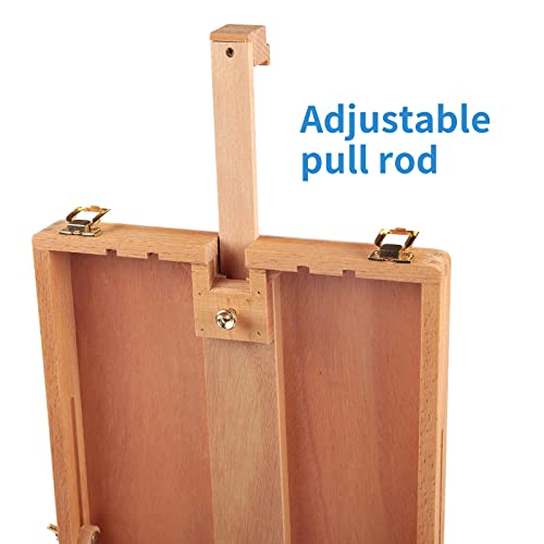 Falling in Art Wooden Tabletop Easel, Beech Wood Sketchbox Desktop Easel for Painting, Portable Art Drawing Easel for Beginners and Professionals - style: Tabletop Easel