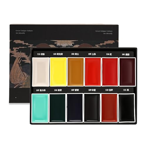 rubens Watercolor Paint Set 12 Colors,Professional Art Supplies,Watercolor Travel Palette for Adults，Artists,Adults Beginner - color: 12 Colors