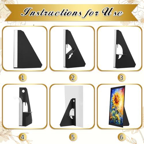 Marspark 12 Pack Poster Stand Self Stick Easel Back Poster Board Stand Convenient Peel and Stick Self Adhesive Easels Display Cardboard Sign (7 Inch) - color: Black, size: 7 Inch