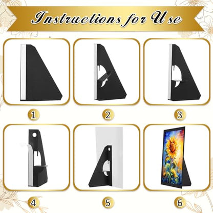 Marspark 12 Pack Poster Stand Self Stick Easel Back Poster Board Stand Convenient Peel and Stick Self Adhesive Easels Display Cardboard Sign (7 Inch) - color: Black, size: 7 Inch