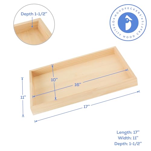Painting Panels 11 x 17 x 1-1/2-inch, Pack of 4 Blank Wooden Signs for Crafts, Wood Cradled Panels for Home Decor, by Woodpeckers - size: 11 x 17 x 1-1/2 inch