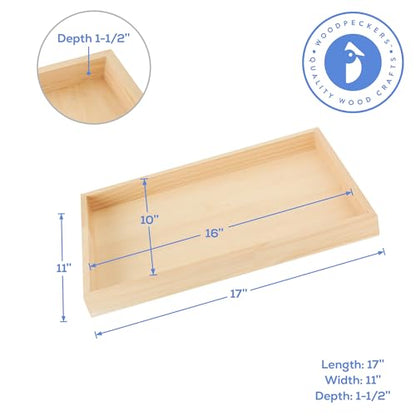 Painting Panels 11 x 17 x 1-1/2-inch, Pack of 4 Blank Wooden Signs for Crafts, Wood Cradled Panels for Home Decor, by Woodpeckers - size: 11 x 17 x 1-1/2 inch